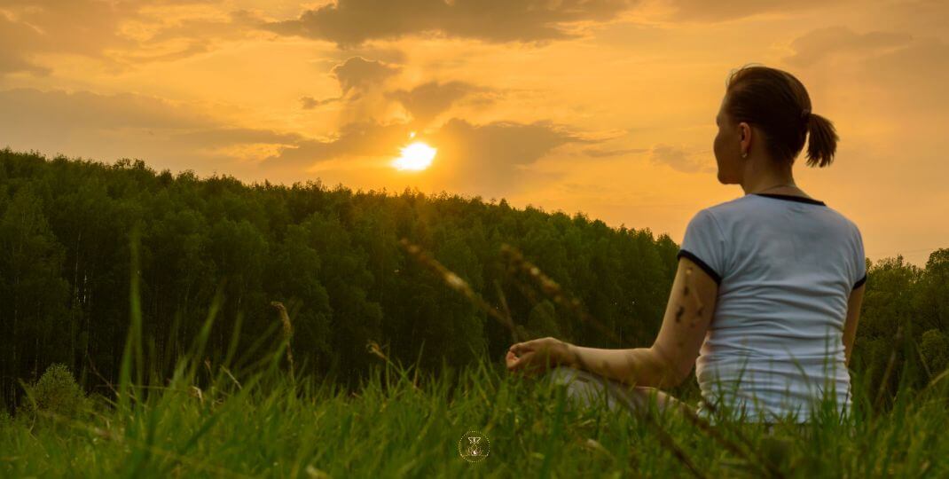 A person in meditation posture